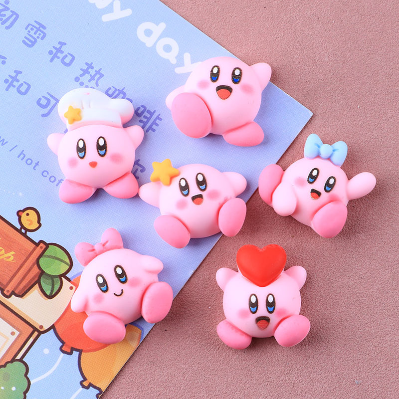 Model Kit Kirby - ชุด 6 ชิ้น/เซ็ต ตุ๊กตาการ์ตูนอนิเมะน่ารัก มินิ คาวาอี้