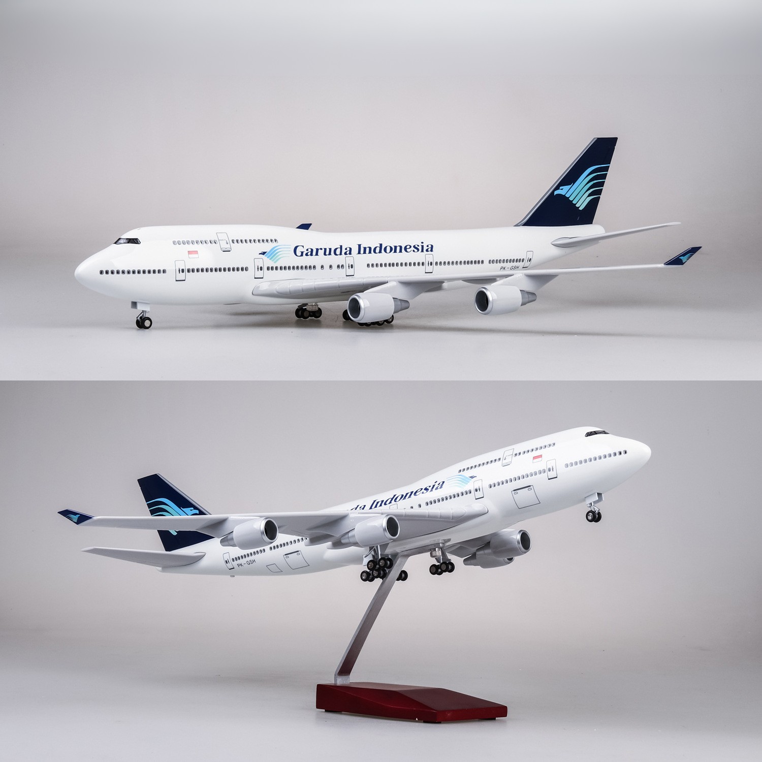 Model Kit Indonesia - ชุดประกอบโมเดลเครื่องบินการูด้าอินโดนีเซีย B747 ขนาดใหญ่ 1/150 ยาว 47