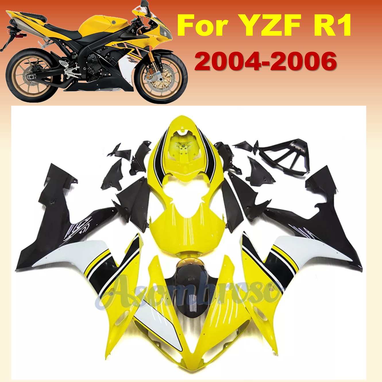 Model Kit Yamaha R1 - พลาสติก ABS ชุดแฟริ่งรถจักรยานยนต์สำหรับ YAMAHA YZFR1 2004