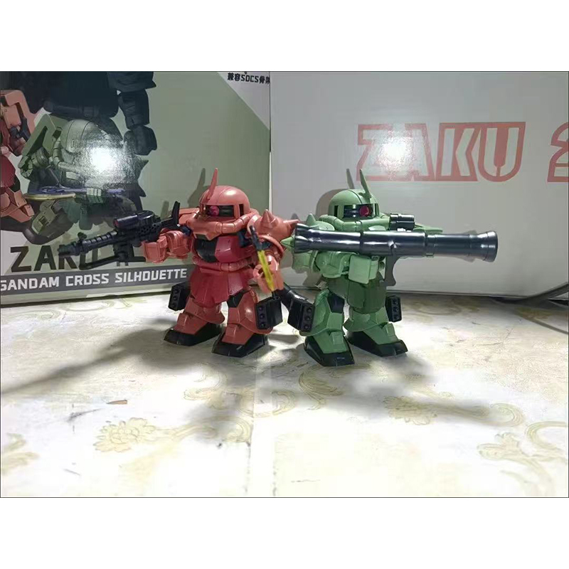 Model Kit Gundam - โมเดลเมิ่งซาน SDCS แบบผลิตจำนวนมาก สีเขียวแดง ซากุ 2