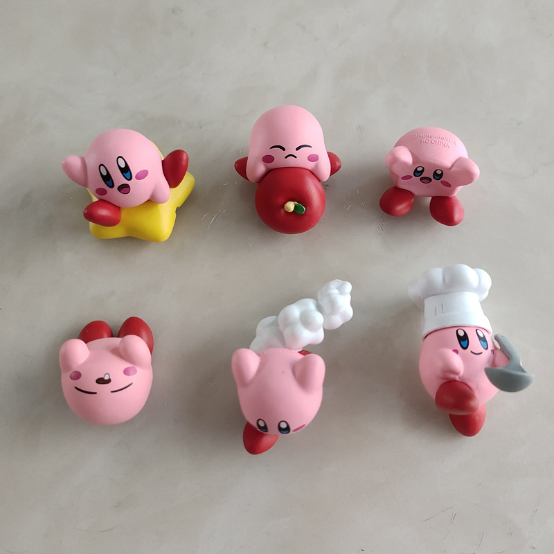 Model Kit Kirby - ชุดของเล่นกาชาปองคิรบี้น่ารัก 6 ชิ้น รุ่นเชฟพร้อมช้อน สตาร์ วอดเดิ้ล