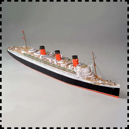 Model Kit Queen Mary - เครื่องพ่นไอน้ำแบบไปรษณีย์อังกฤษขนาด1:400โมเดลกระดาษทำมือจิ๊กซอว์ของเล่นแบบ RMS Queen Mary Ocean