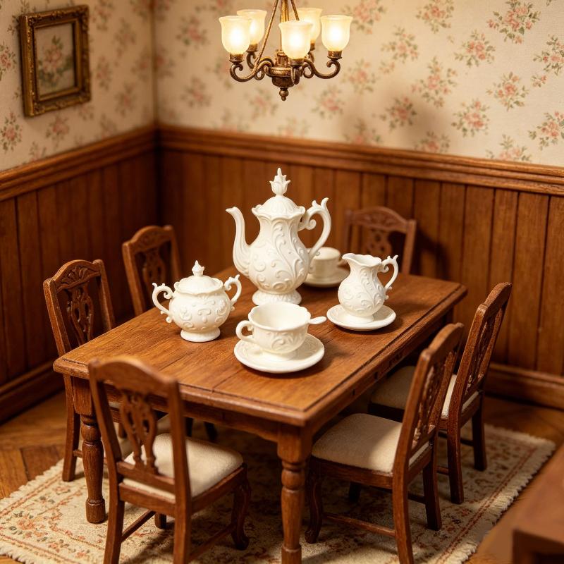 1 ชุดจำลองจานลายดอกไม้ขนาดเล็ก - Model Kit House บทวิจารณ์และราคา